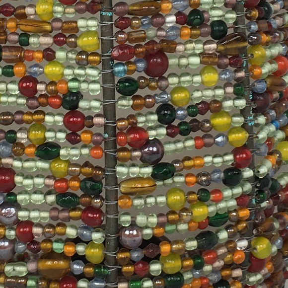 Multi-Colored Beaded Wall Sconce Candle Holder - Picture 7 of 7